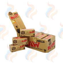 RAW Natural 3-Metre Rolling Paper Rolls – King Size Rolls on a white background