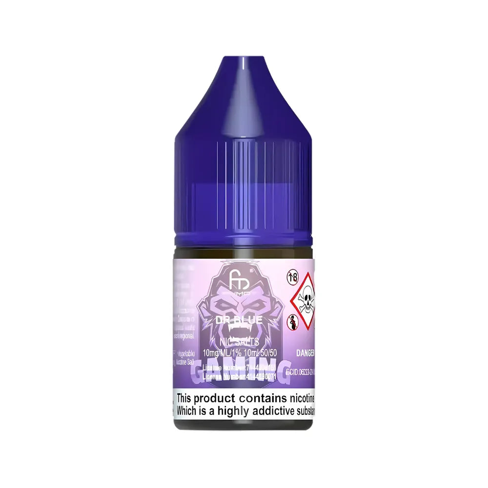 R&M Tornado 7000 Salts Vape juice bottle dr blue and label on a white background