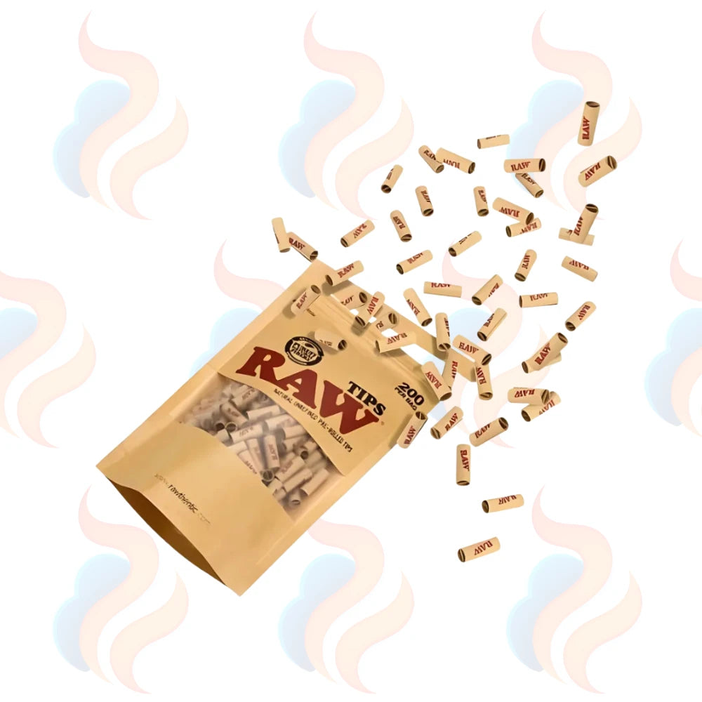 RAW Pre-Rolled Tips – Natural Filter Tips on a white background