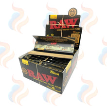 Raw Black Connoisseur Papers With Tips 24pcs on a white background