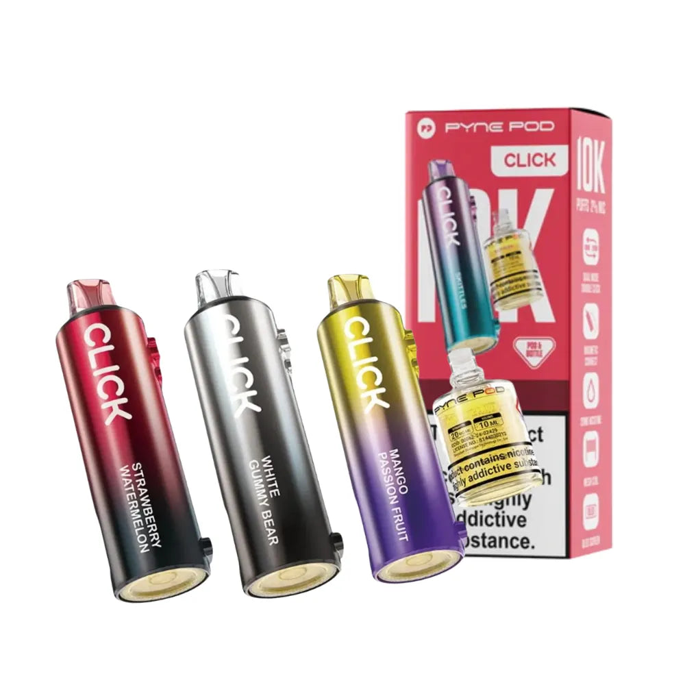 Three pyne pods with a red box in the background on a white background