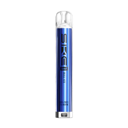 Blue SKE vape pen on a white background