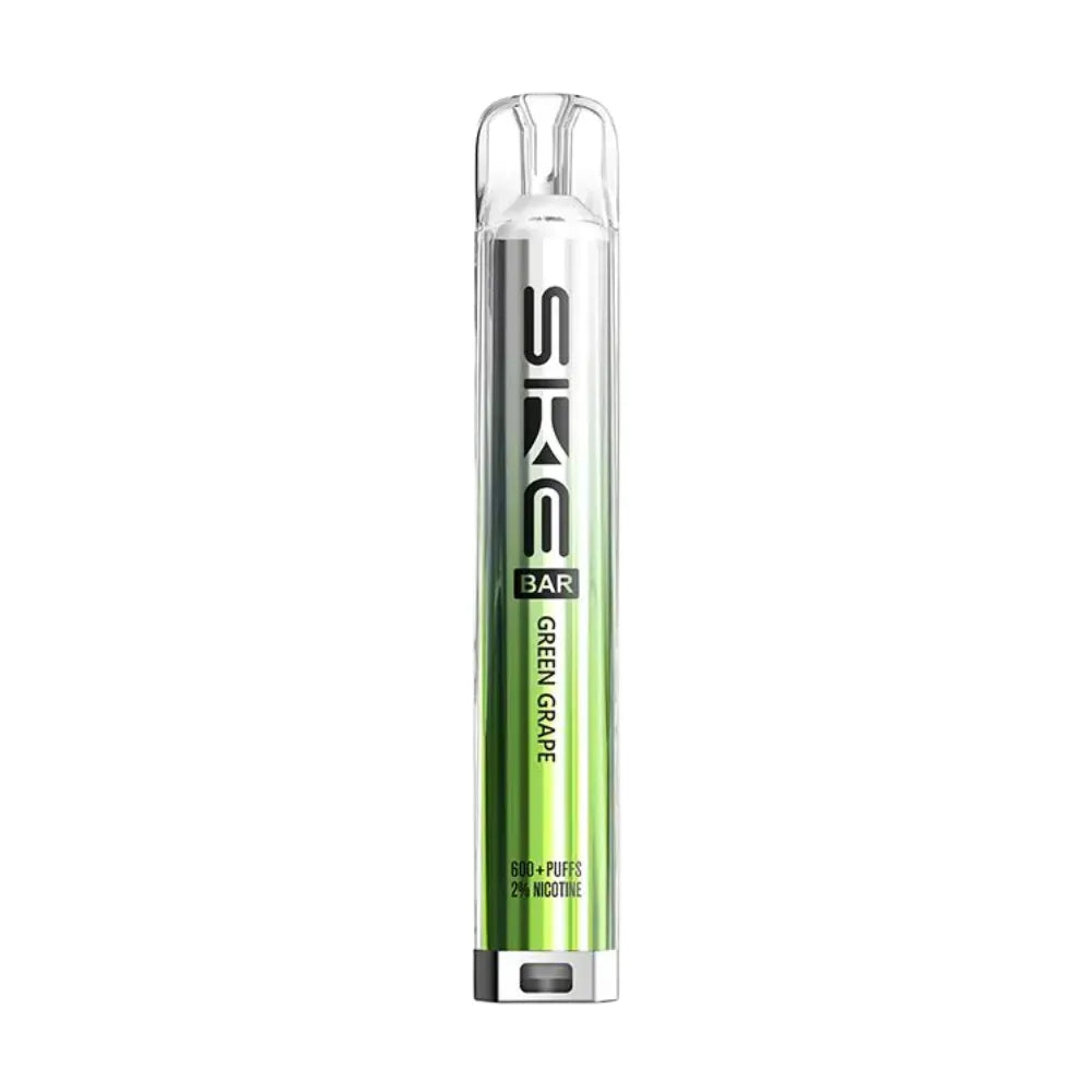 SKE vape pen with green label on a white background