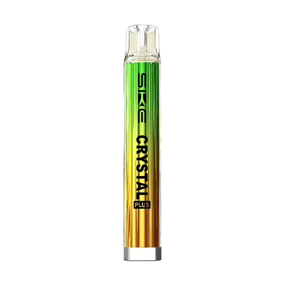 SKE Crystal Plus vape pen with gradient green to gold design on a white background