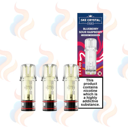 Three SKE Plus refills on a white background with UK Vape Supply Logo