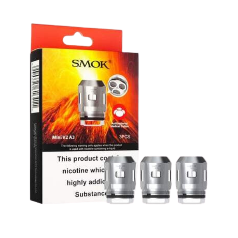 Smok A3, Mini V2 Coils, 0.15 Ohm, Stainless Steel - Pack of 3