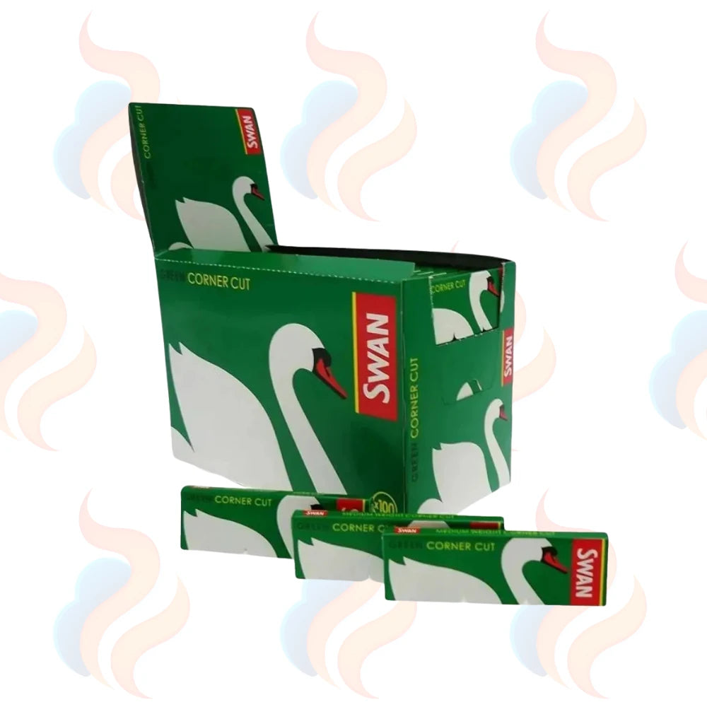 Swan Green Rolling Papers – Corner Cut Rolling Papers on a white background