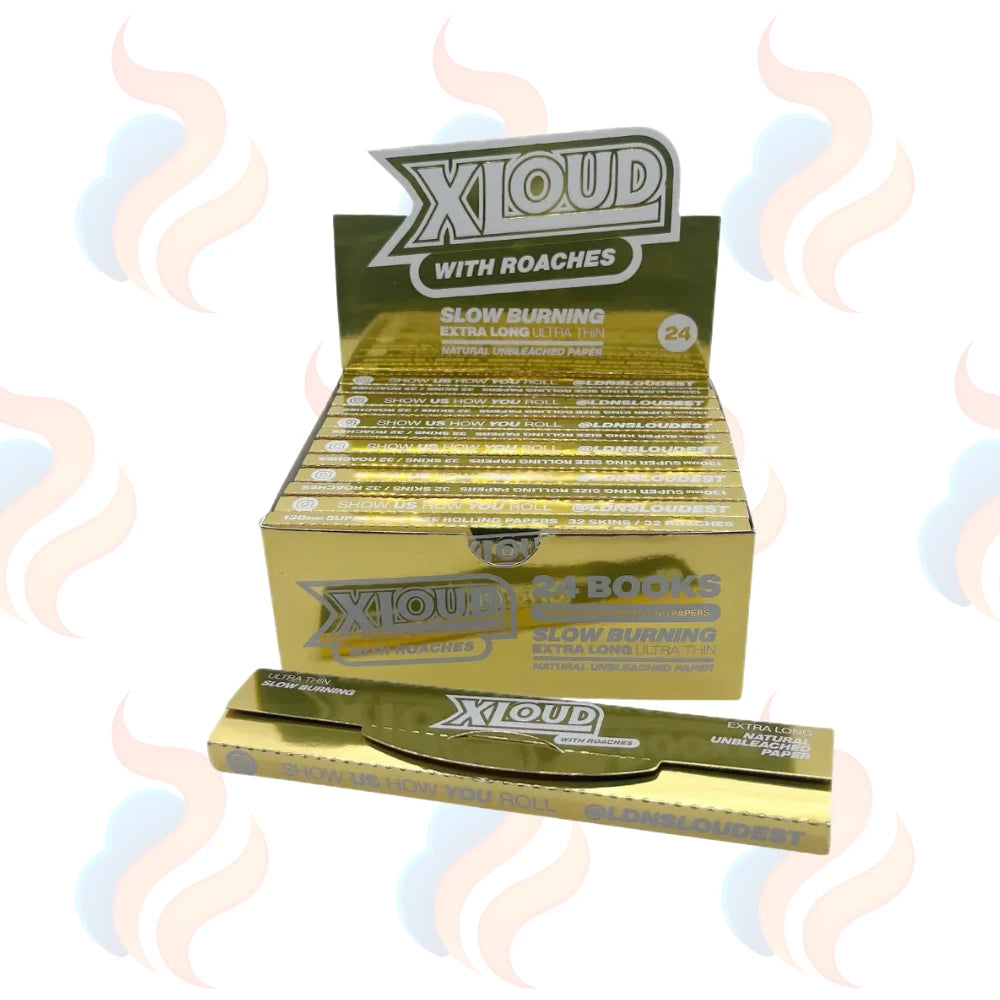 XLOUD Rolling Papers Connoisseur – Gold (24 Booklets) on a white background