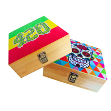 Wooden Storage Box With Coloured Lid